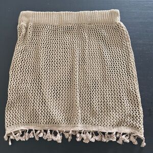 Beige Crochet Women Skirt
